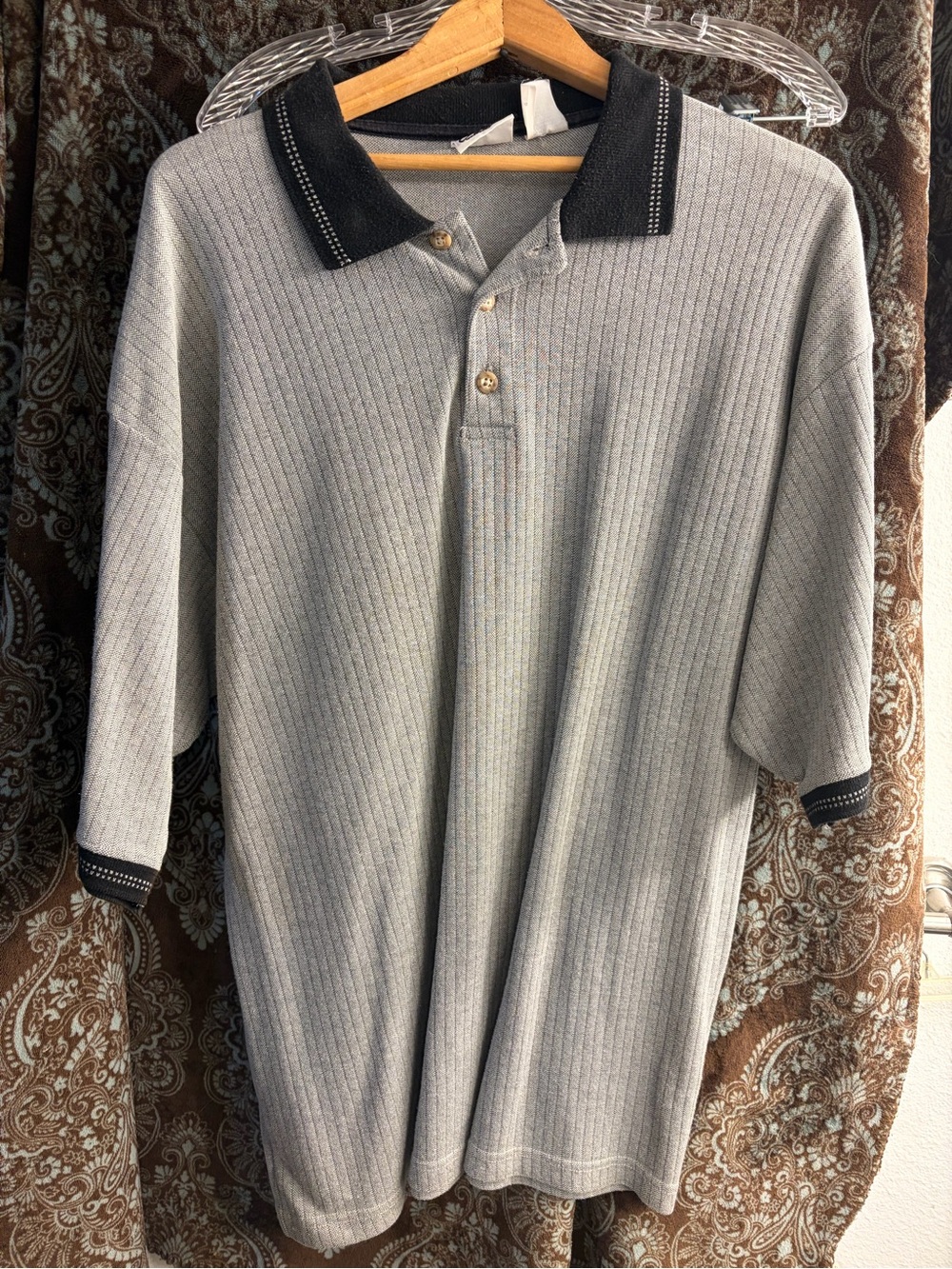 Obey Light Gray Polo with Black Contrast Collar